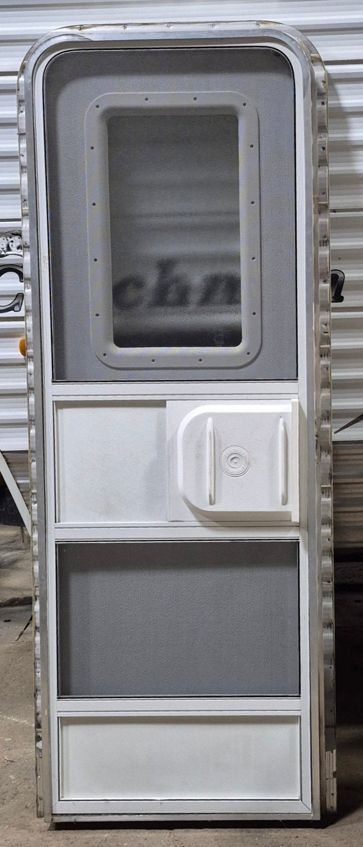 Used RV Radius Entry Door 25 5/8" x 71 1/2" - Young Farts RV Parts