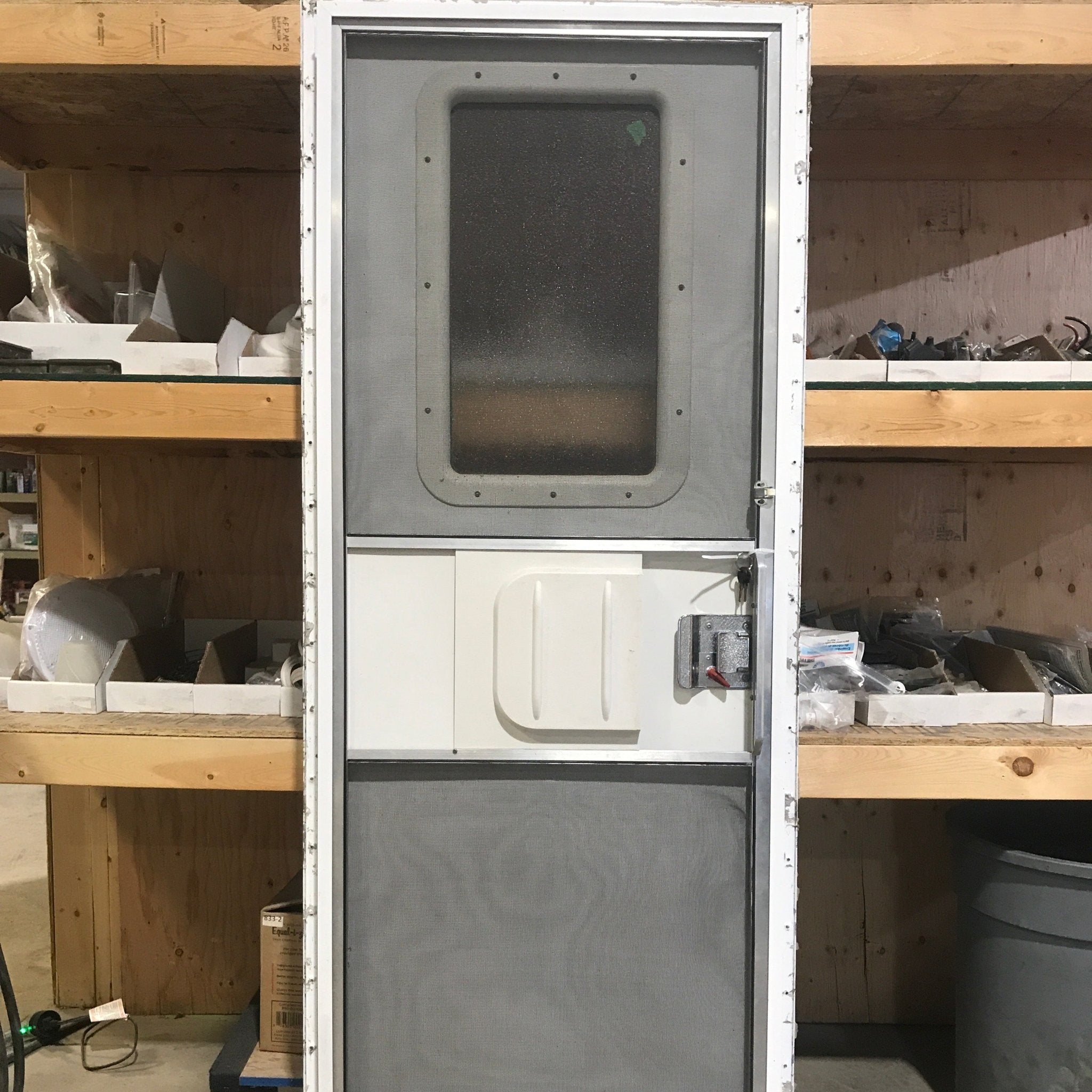 Used RV Square Corner Entry Door 26 3/4" W x 70 1/2" H - Young Farts RV Parts