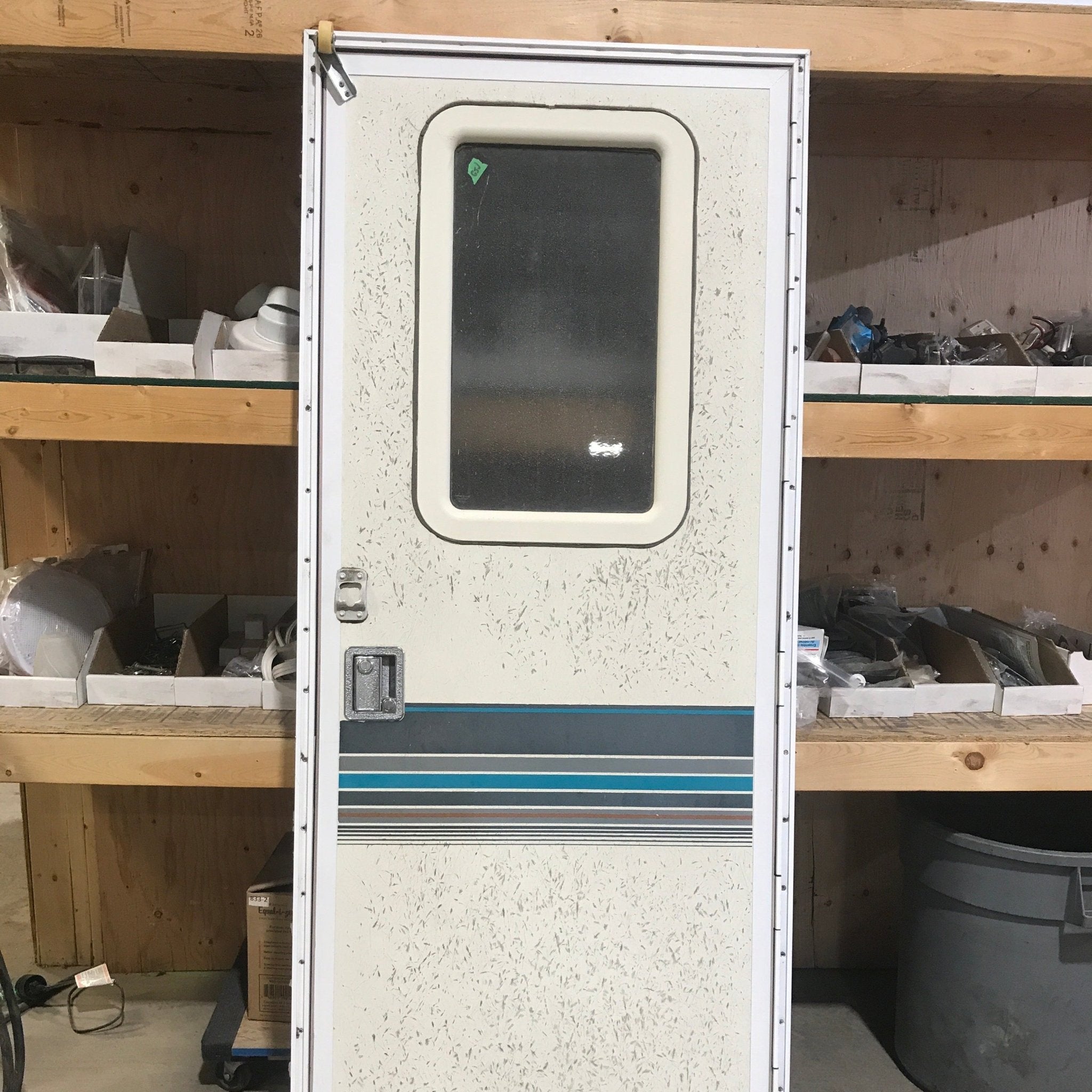 Used RV Square Corner Entry Door 26 3/4" W x 70 1/2" H - Young Farts RV Parts