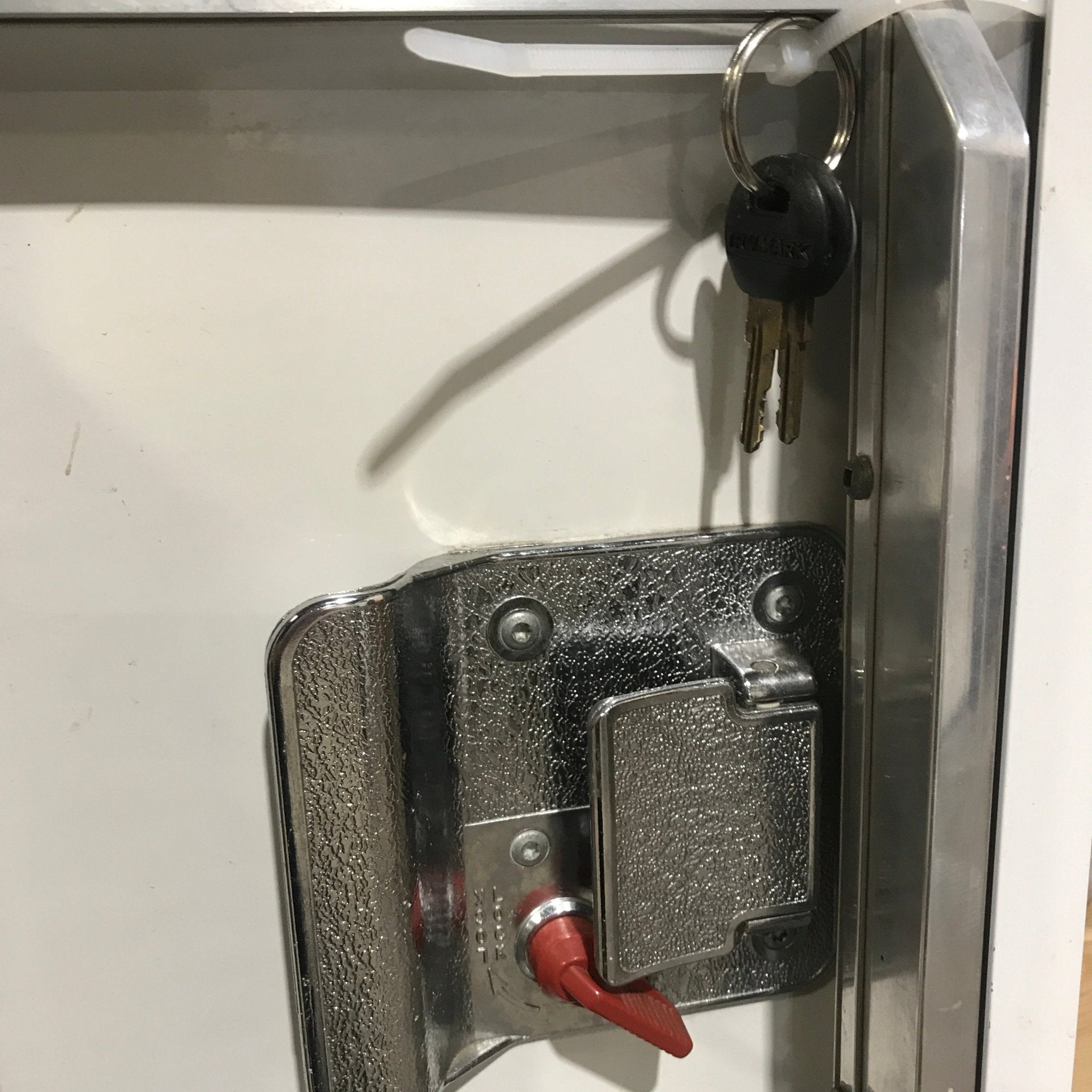 Used RV Square Corner Entry Door 26 3/4" W x 70 1/2" H - Young Farts RV Parts