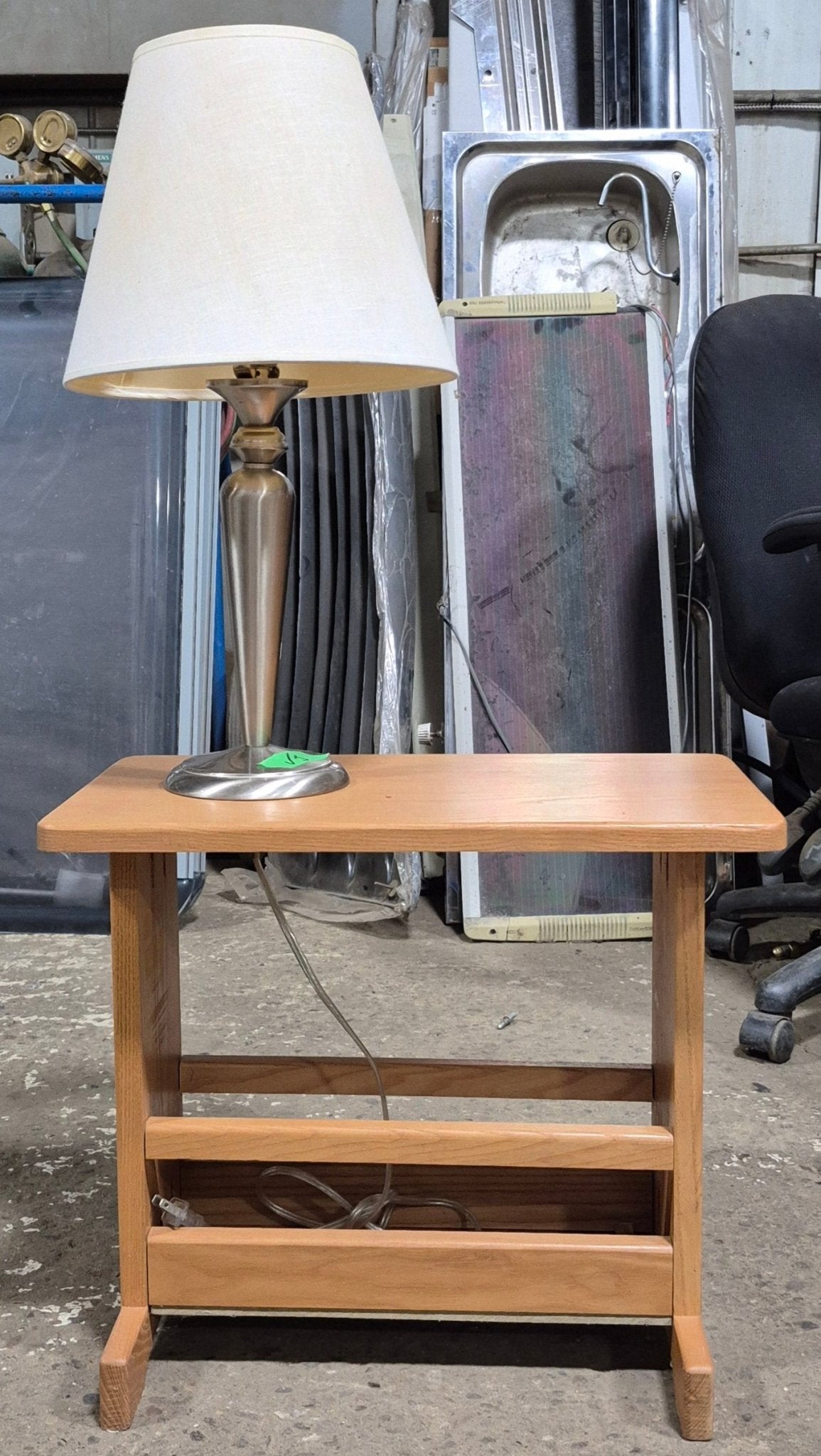 Used RV Stand With Attached Lamp - Young Farts RV Parts