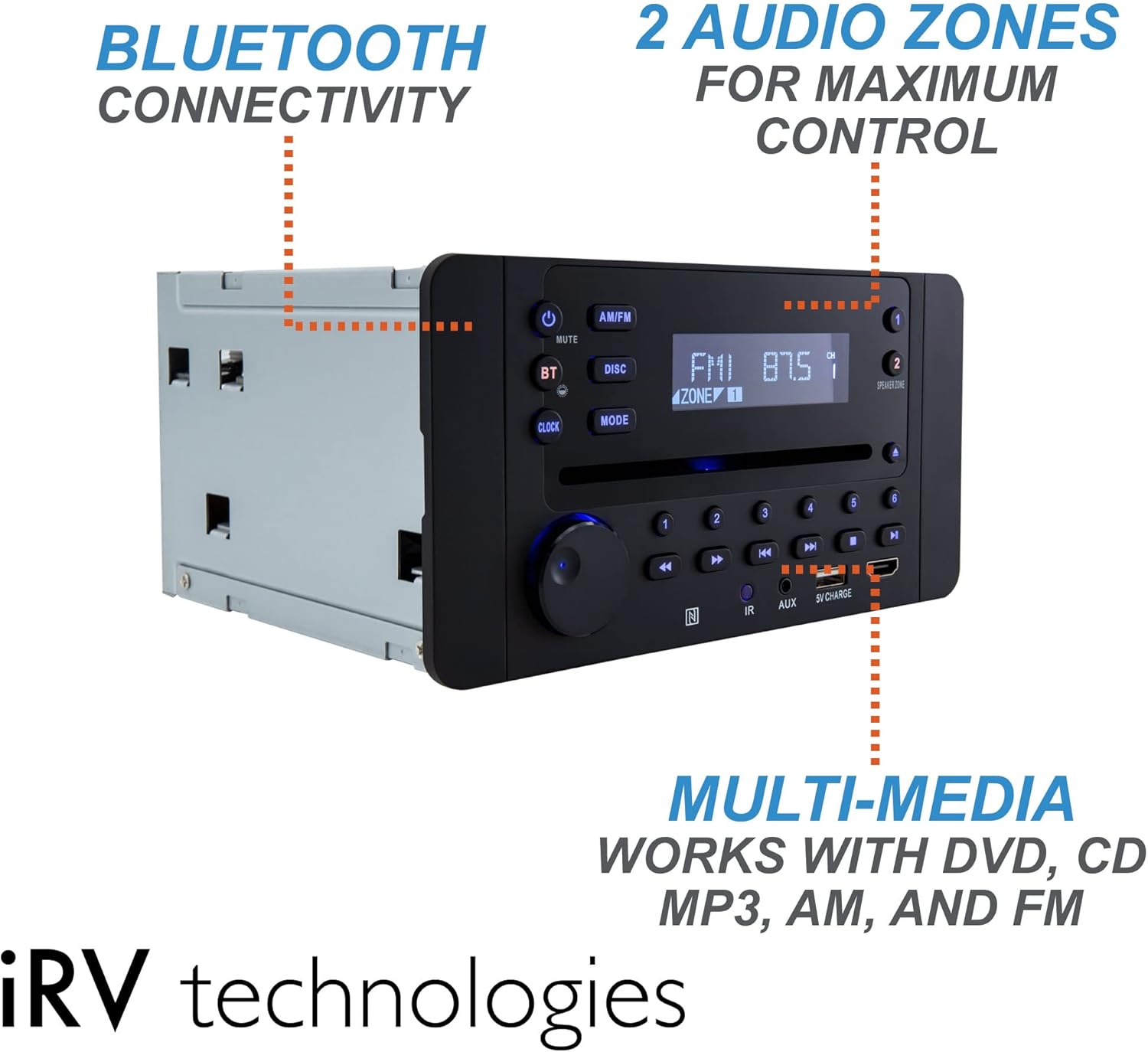 Used RV Wall Mount Radio iRV62 - Young Farts RV Parts