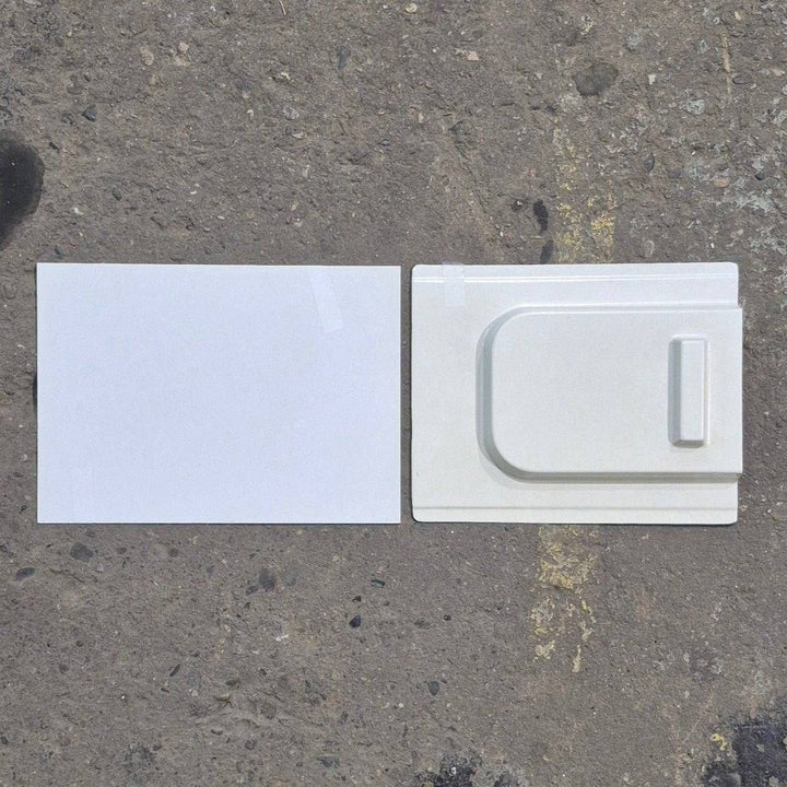Used Screen Door Slide Panel Set, White - 11 1/4" x 9" - Young Farts RV Parts