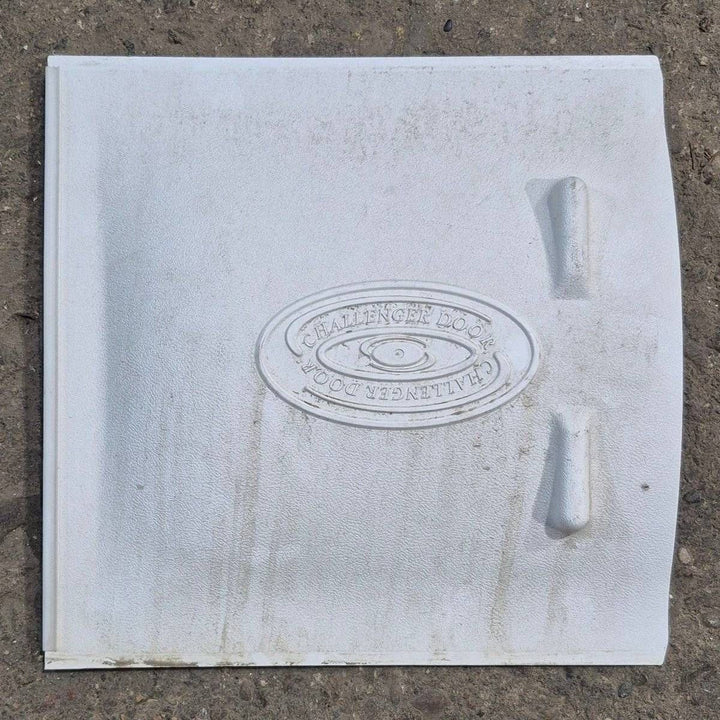 Used Screen Door Slide Panel, White - 12 1/8" X 12" - Young Farts RV Parts