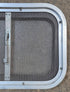 Used Silver - ish Radius Opening Window : 16 1/2 x 11 1/4" x 2" D - Young Farts RV Parts