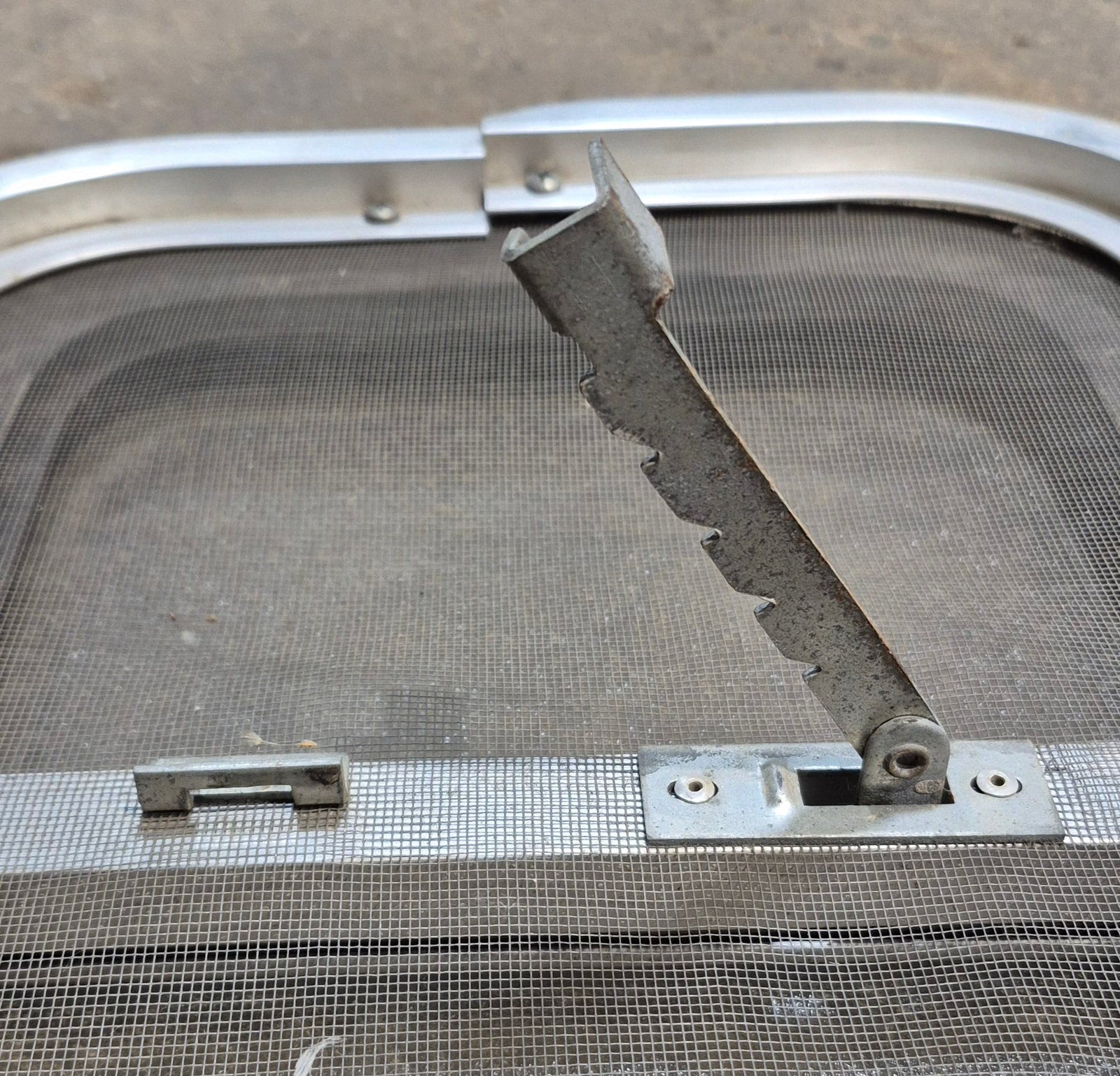 Used Silver - ish Radius Opening Window : 16 1/2 x 11 1/4