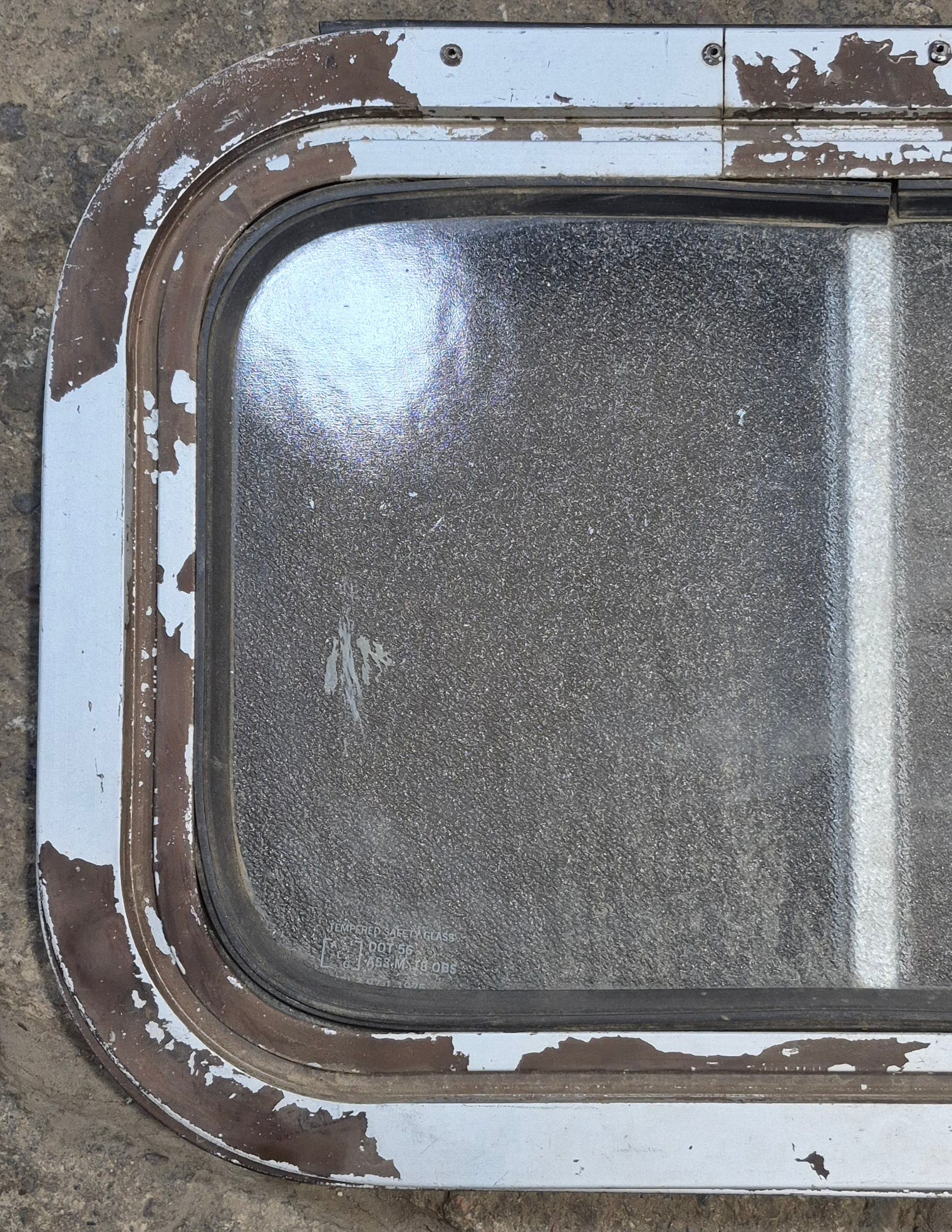 Used Silver - ish Radius Opening Window : 16 1/2 x 11 1/4