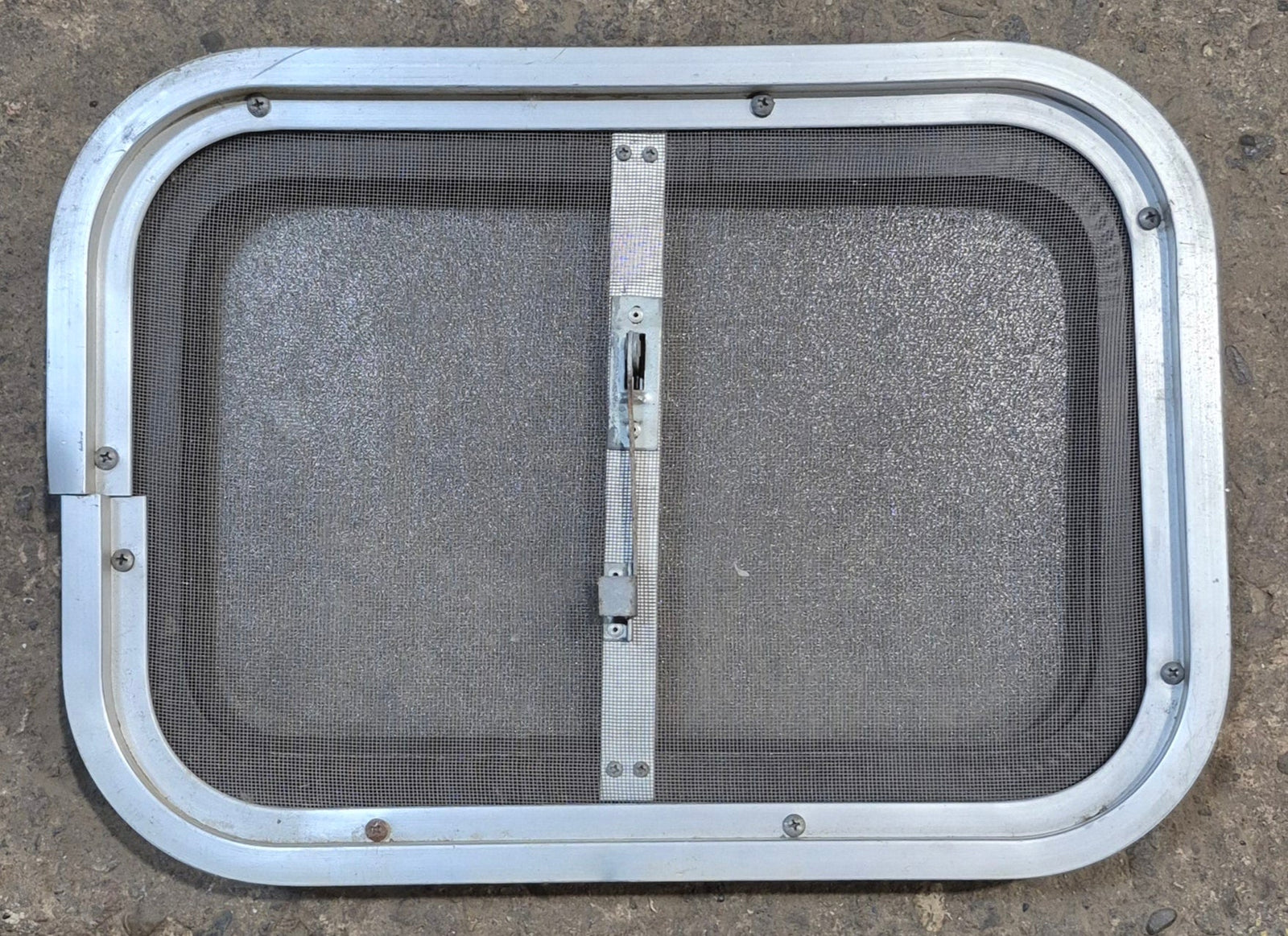 Used Silver - ish Radius Opening Window : 16 1/2 x 11 1/4