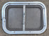 Used Silver - ish Radius Opening Window : 16 1/2 x 11 1/4" x 2" D - Young Farts RV Parts