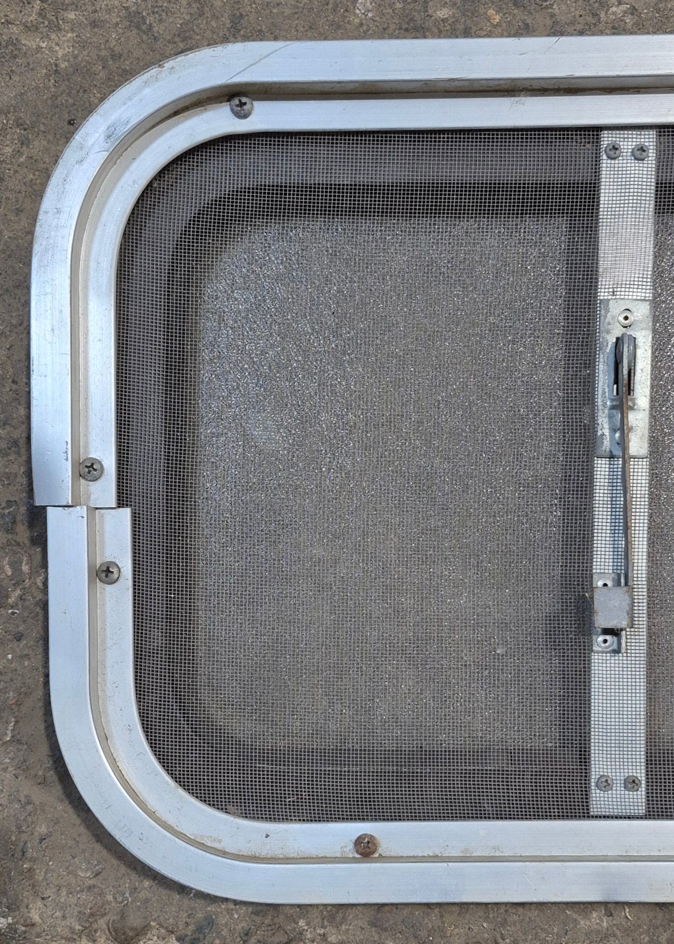 Used Silver - ish Radius Opening Window : 16 1/2 x 11 1/4