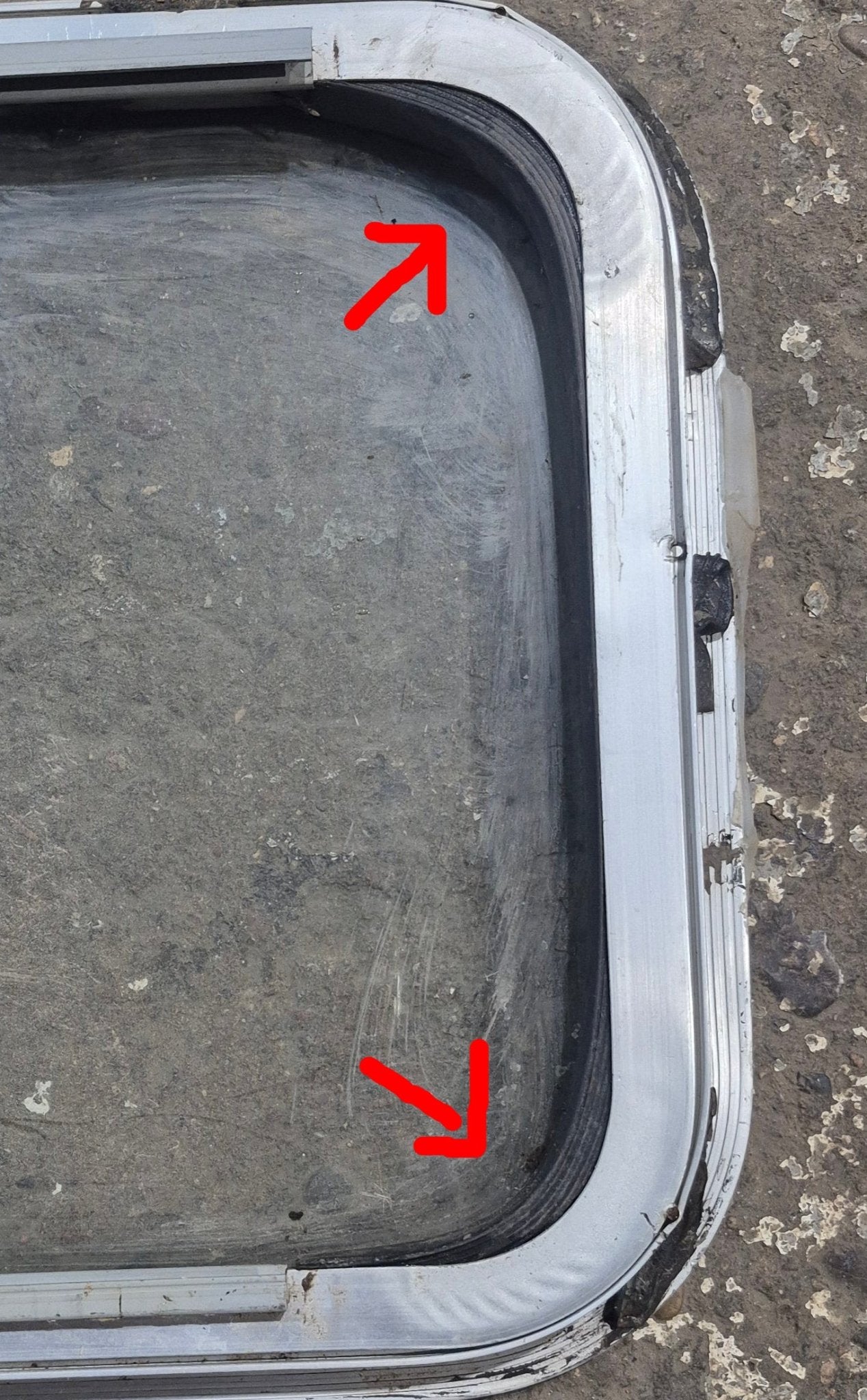 Used Silver Radius Opening Window : 29 1/4 X 14 1/4 X 2