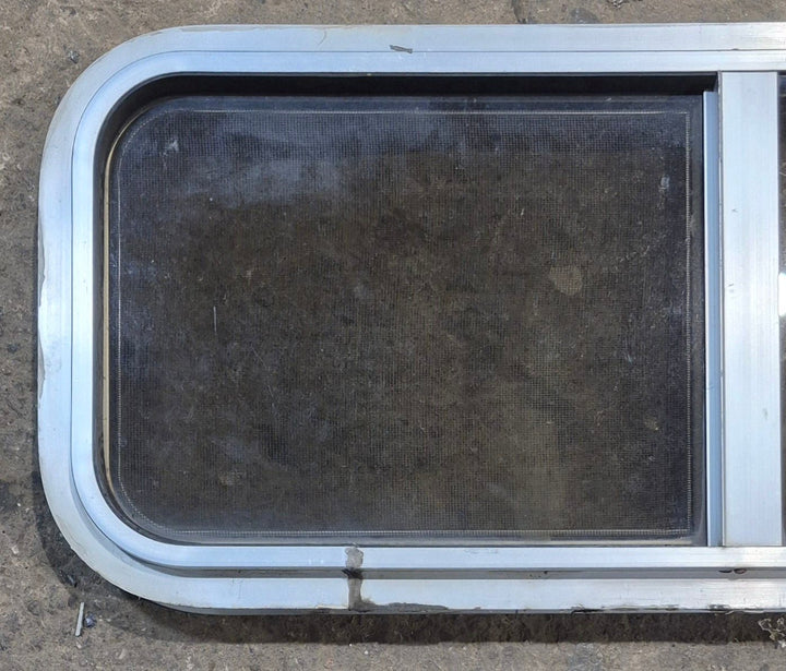 Used Silver Radius Opening Window : 30" W x 11 1/2" H x 1 3/4" D - Young Farts RV Parts