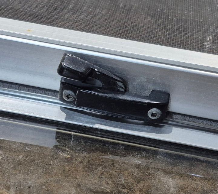 Used Silver Radius Opening Window : 30" W x 11 1/2" H x 1 3/4" D - Young Farts RV Parts