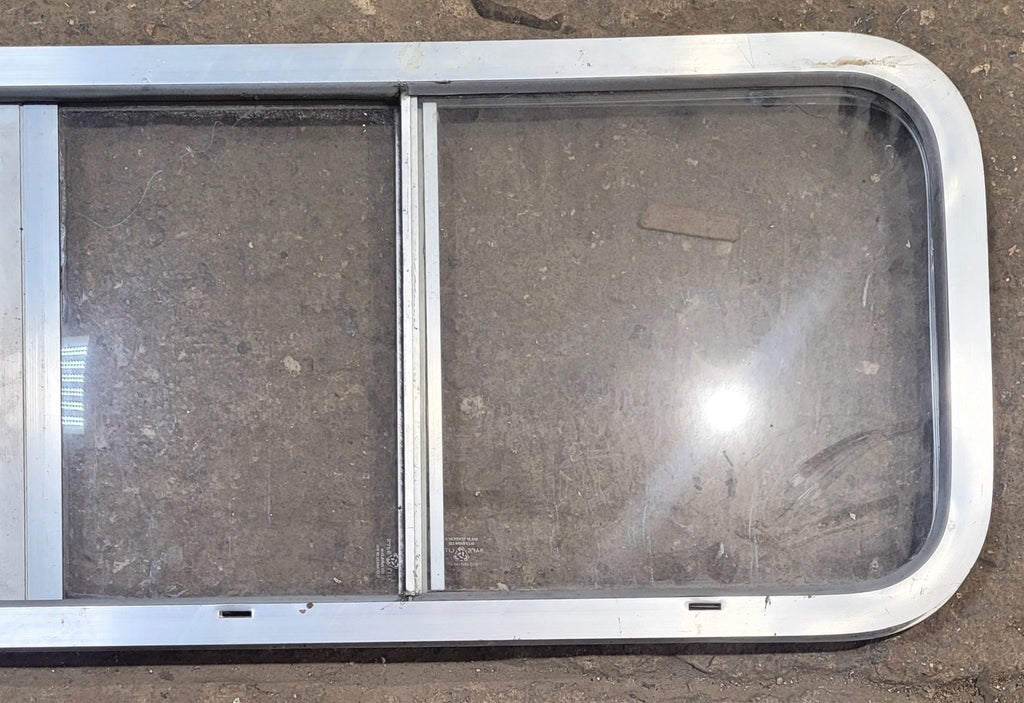 Used Silver Radius Opening Window : 51" W x 14 1/4" H x 1" D - Young Farts RV Parts