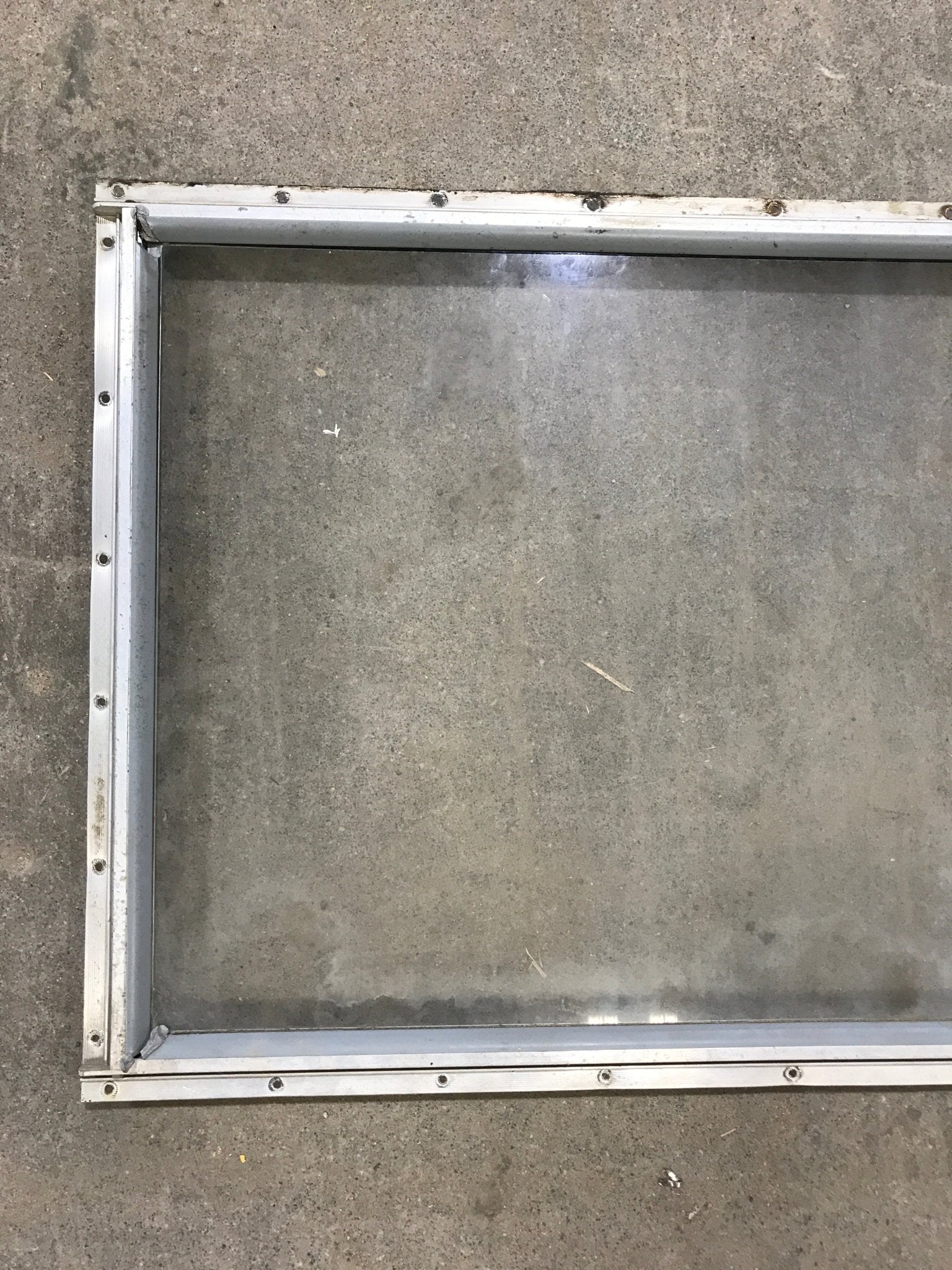 Used Silver Square Non - Opening Window: 28 3/4" W x 18 1/4" H x 1" D - Young Farts RV Parts