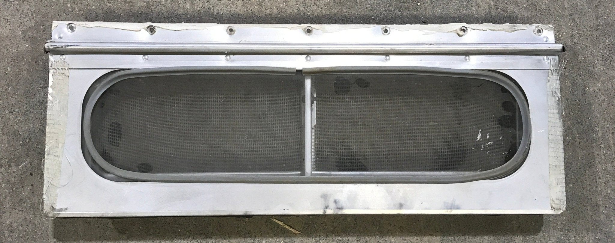 Used Silver Square Opening Window: 17 3/4" W x 5 1/2" H x 3/4" D - Young Farts RV Parts