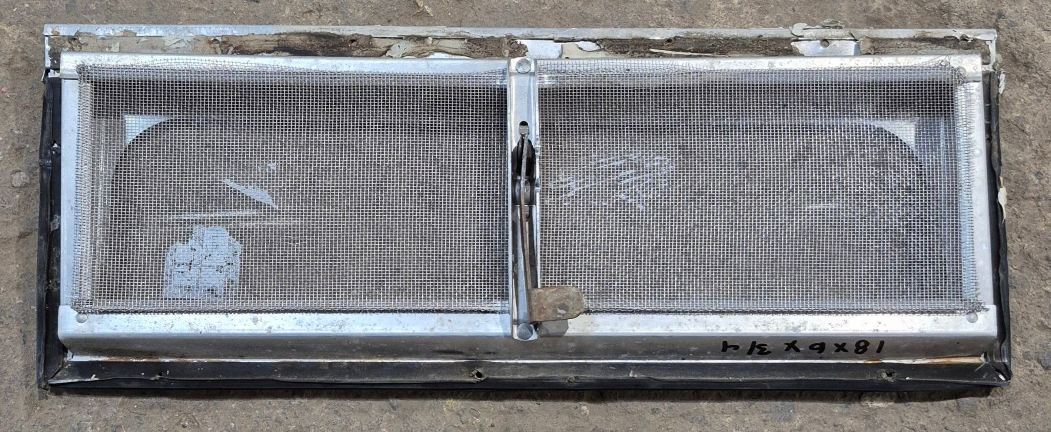 Used Silver Square Opening Window: 18" W x 6" H x 3/4" D - Young Farts RV Parts