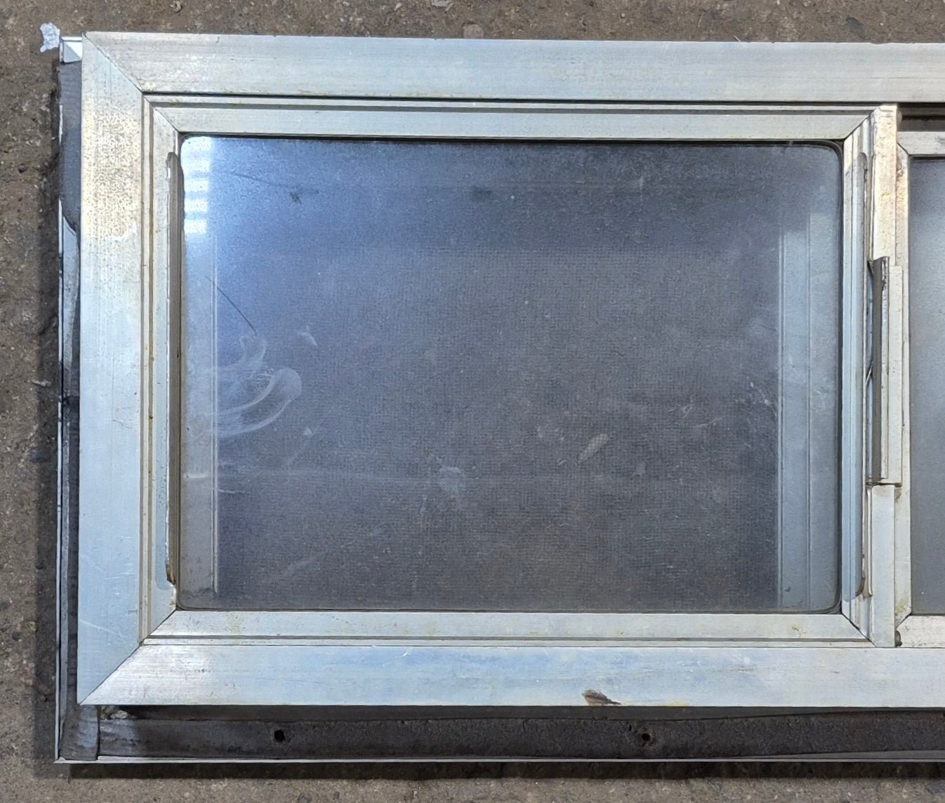 Used Silver Square Opening Window: 24" W x 10" H x 2 1/2" D - Young Farts RV Parts