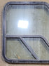 Used Slanted Black Radius Opening Window : 36 1/4" W x 26 3/4" H x 1 7/8" D - Motorhome Front Passenger Side - Young Farts RV Parts