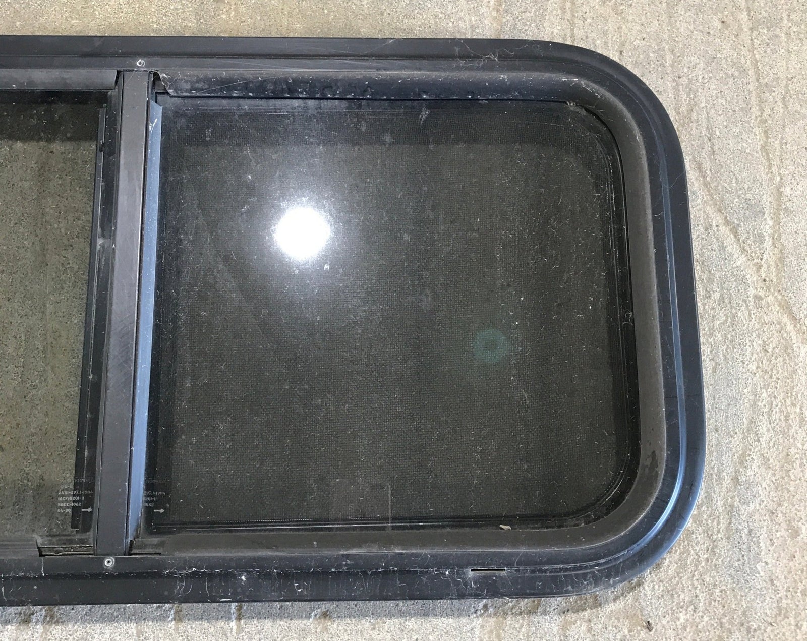 Used Slanted Black Radius Opening Window : 36 3/4