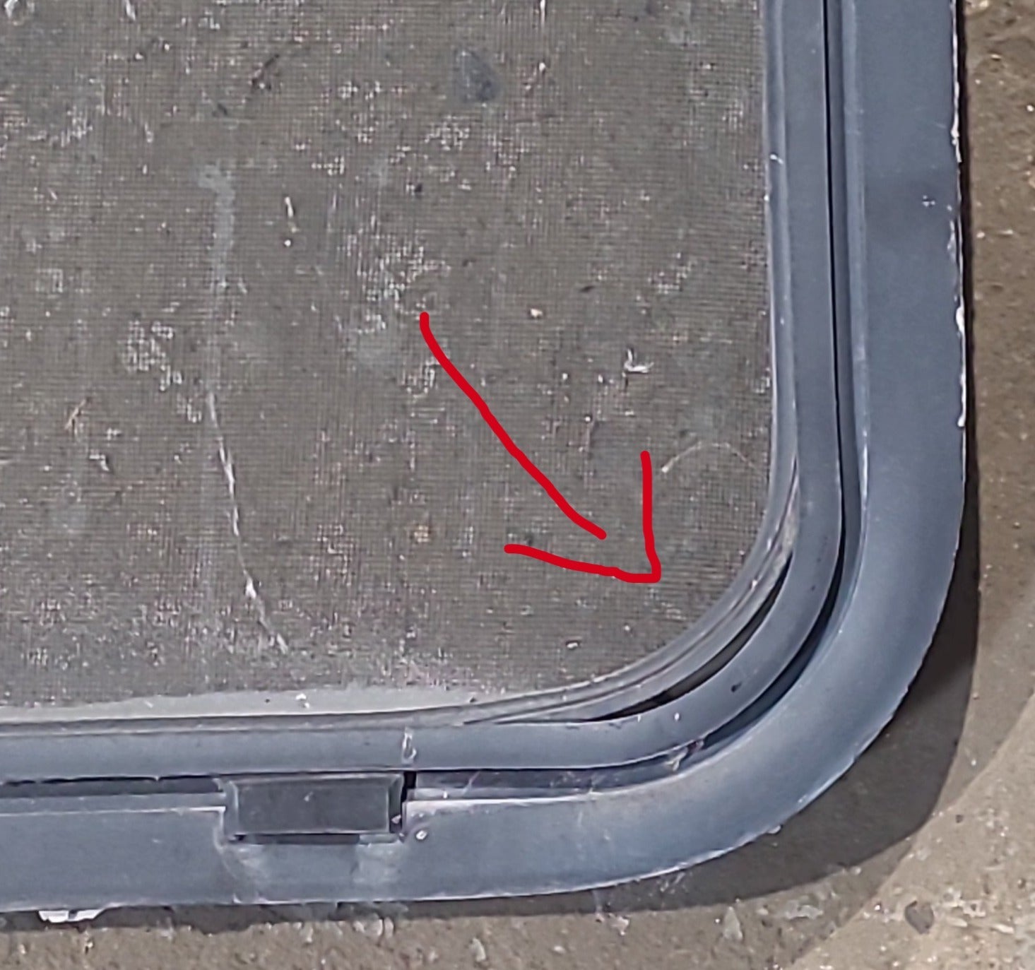 Used Slanted Black Radius Opening Window : 41 3/4