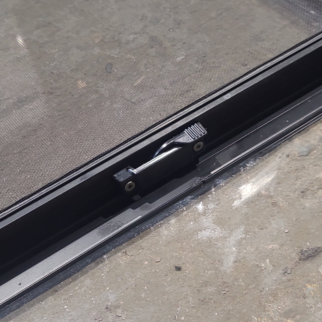 Used Slanted Black Radius Opening Window : 41 3/4" W x 17 3/4" H x 1 7/8" D - Young Farts RV Parts