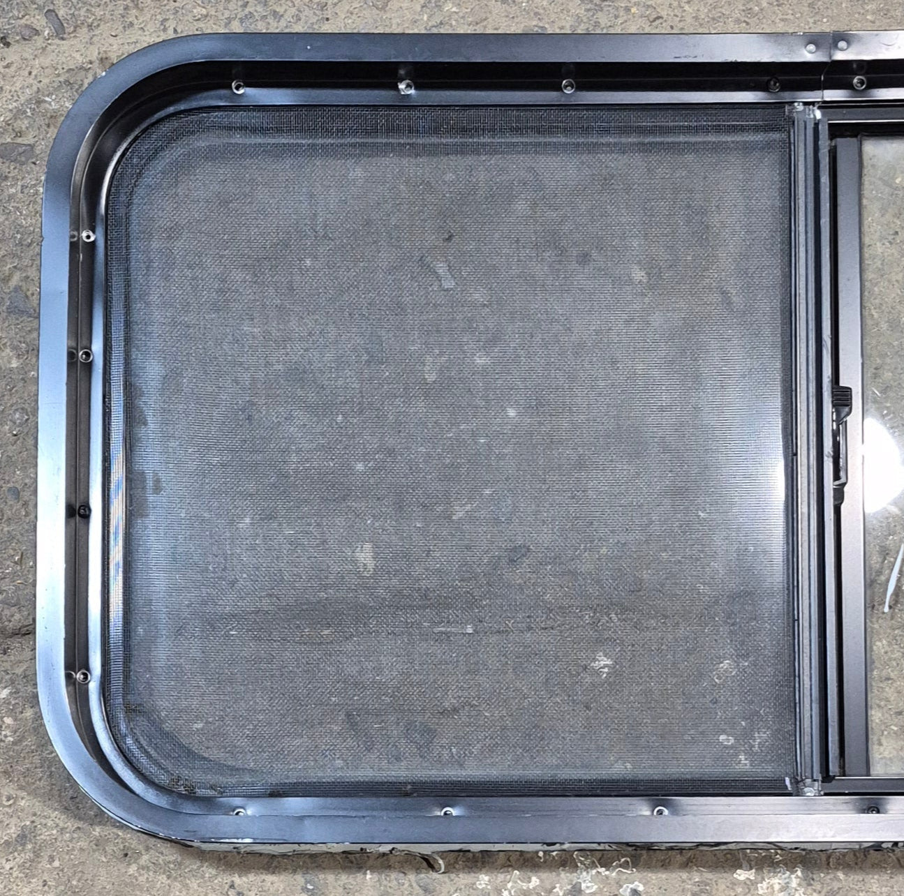 Used Slanted Black Radius Opening Window : 41 3/4