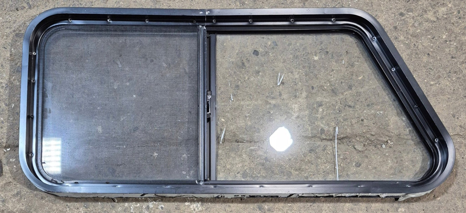 Used Slanted Black Radius Opening Window : 41 3/4