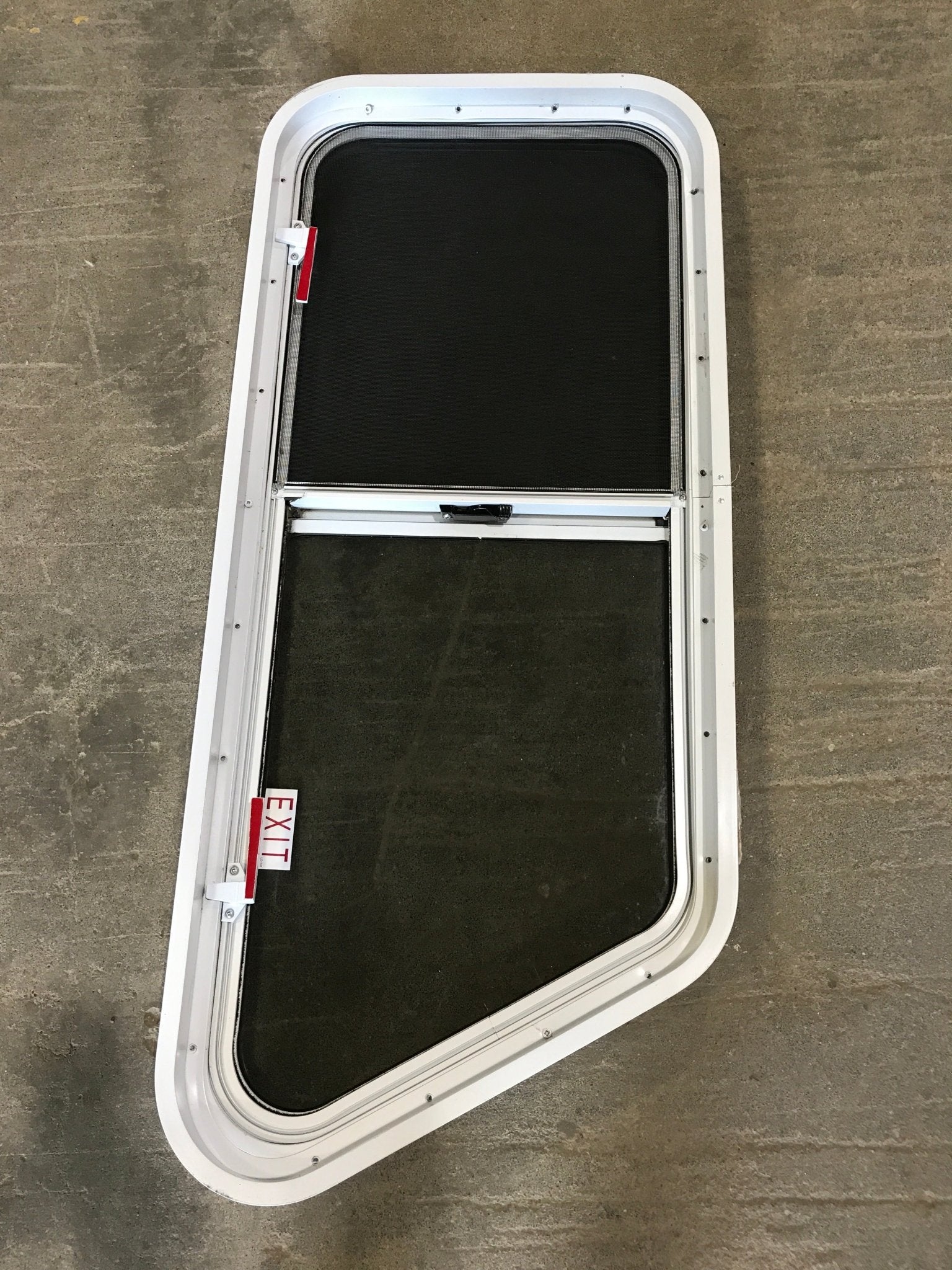 Used Slanted White Radius Emergency Opening Window : 42