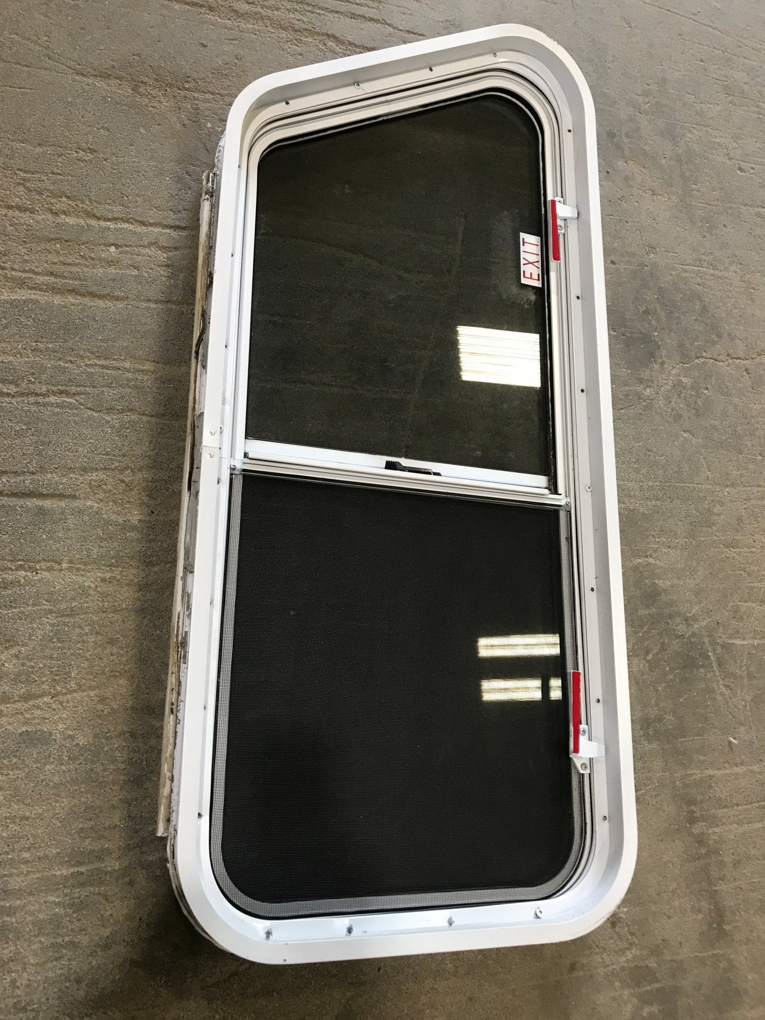 Used Slanted White Radius Emergency Opening Window : 42