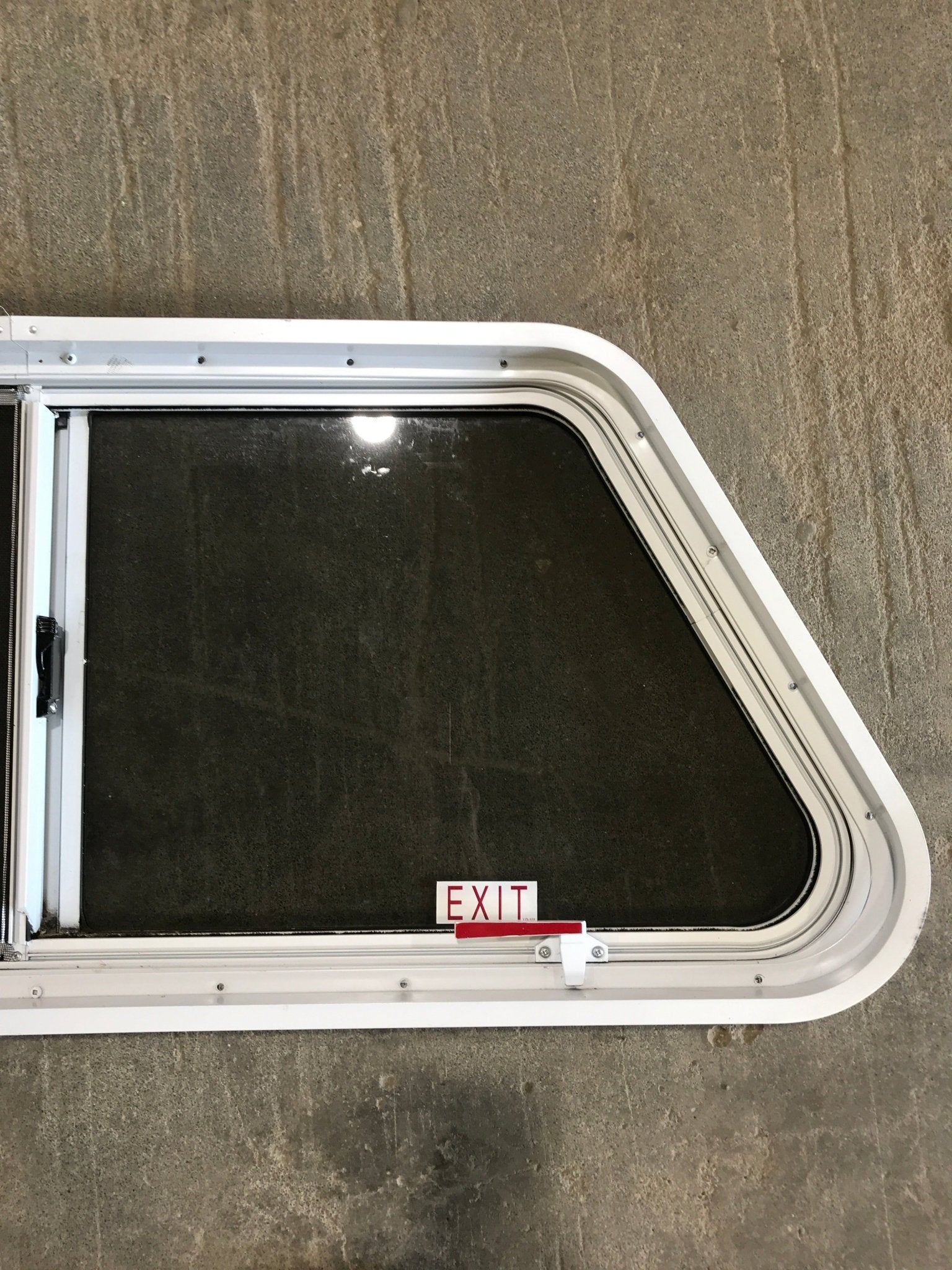 Used Slanted White Radius Emergency Opening Window : 42