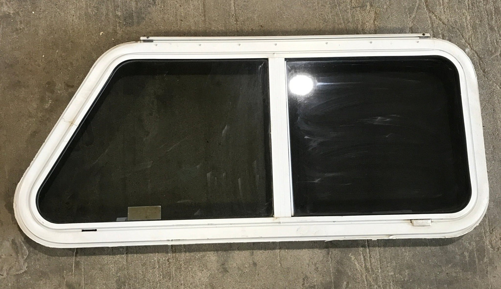 Used Slanted White Radius Emergency Opening Window : 42