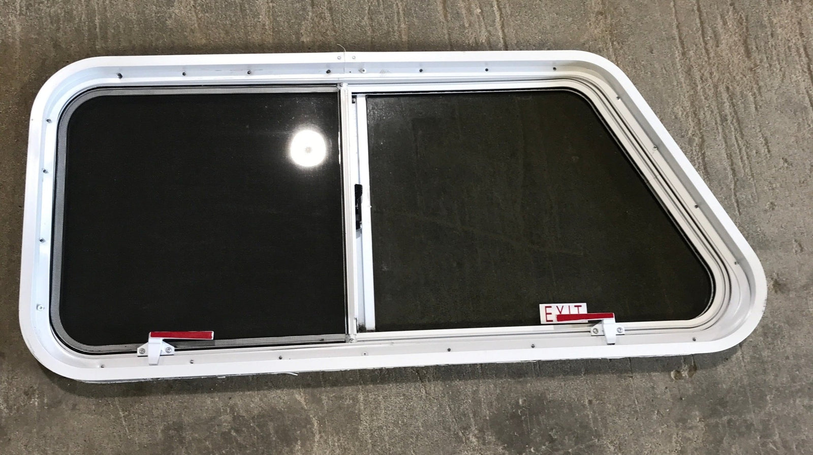 Used Slanted White Radius Emergency Opening Window : 42