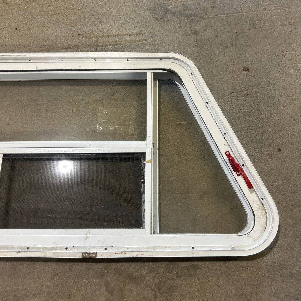 Used Slanted White Radius Emergency Opening Window - 49.25
