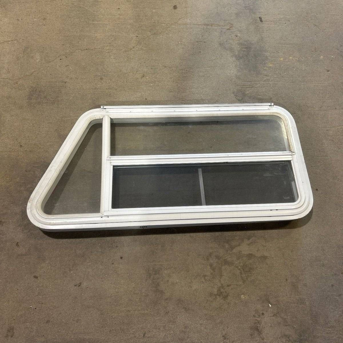 Used Slanted White Radius Emergency Opening Window - 49.25