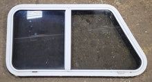 Load image into Gallery viewer, Used Slanted White Radius Opening Window : 37&quot; W x 18 1/2&quot; H x 1 7/8&quot; D - Young Farts RV Parts