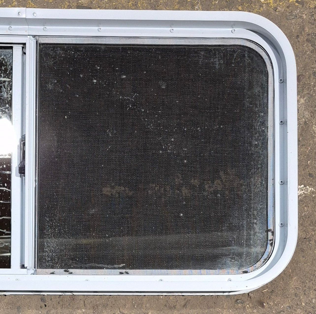 Used Slanted White Radius Opening Window : 41 3/4