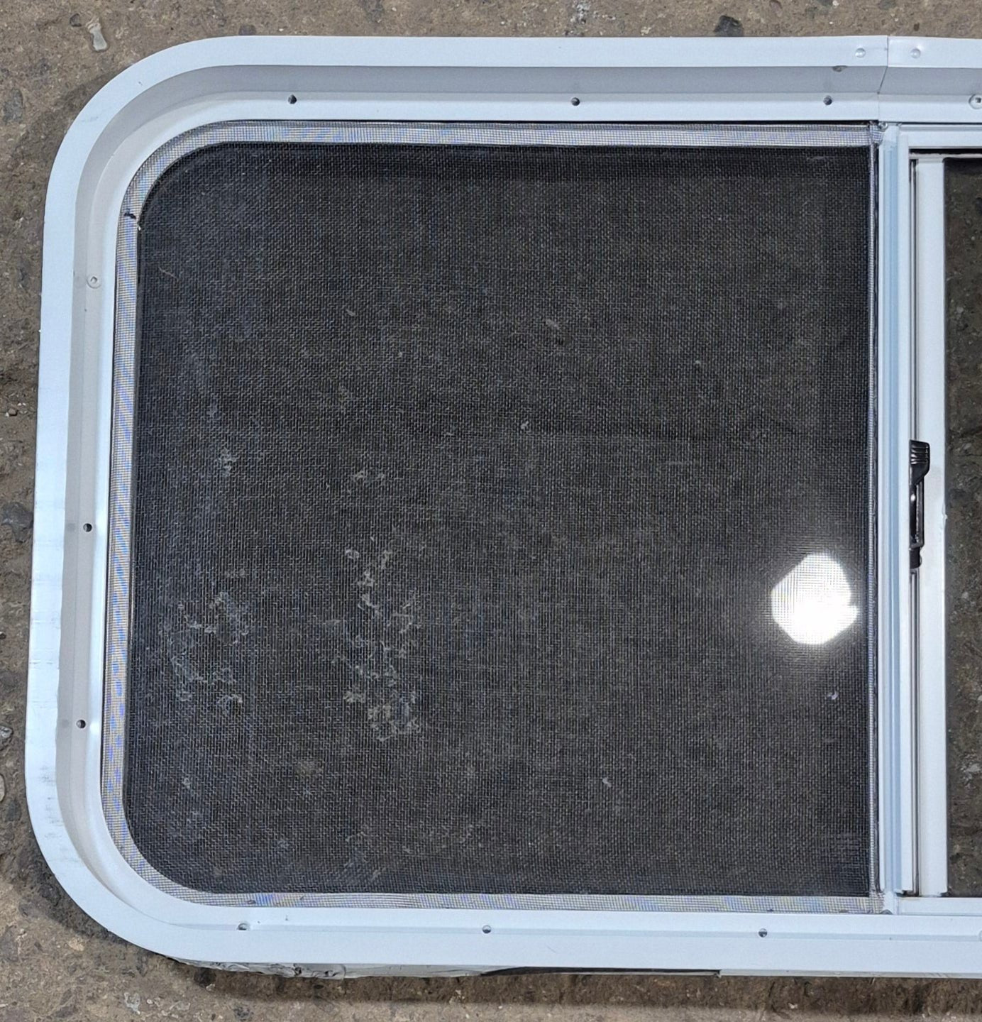 Used Slanted White Radius Opening Window : 41 3/4