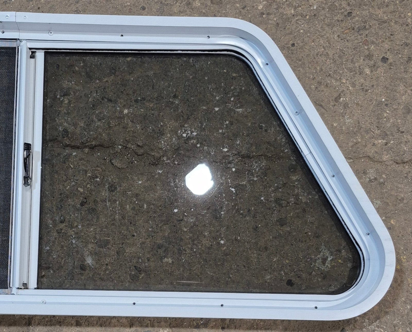 Used Slanted White Radius Opening Window : 41 3/4