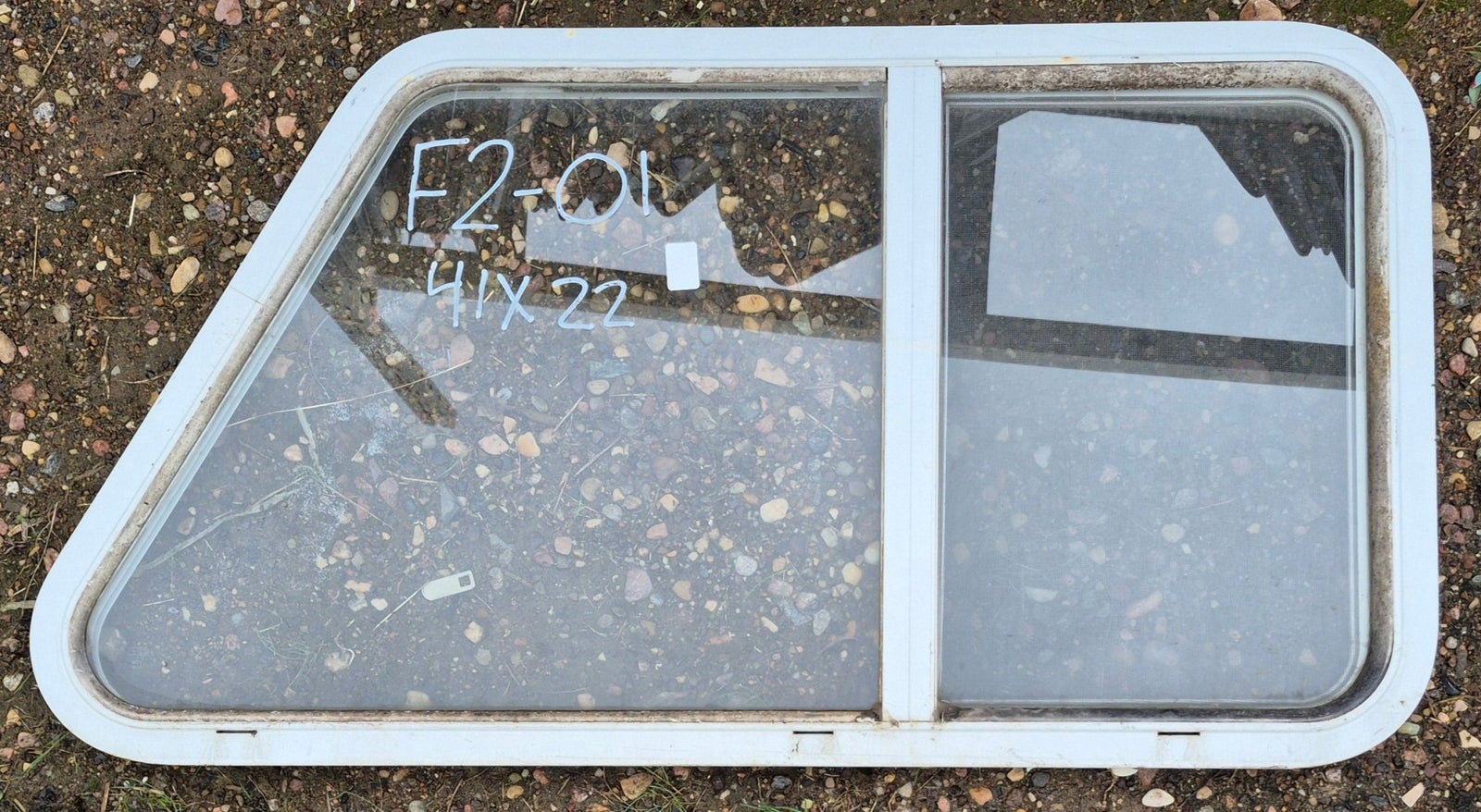 Used Slanted White Radius Opening Window : 41