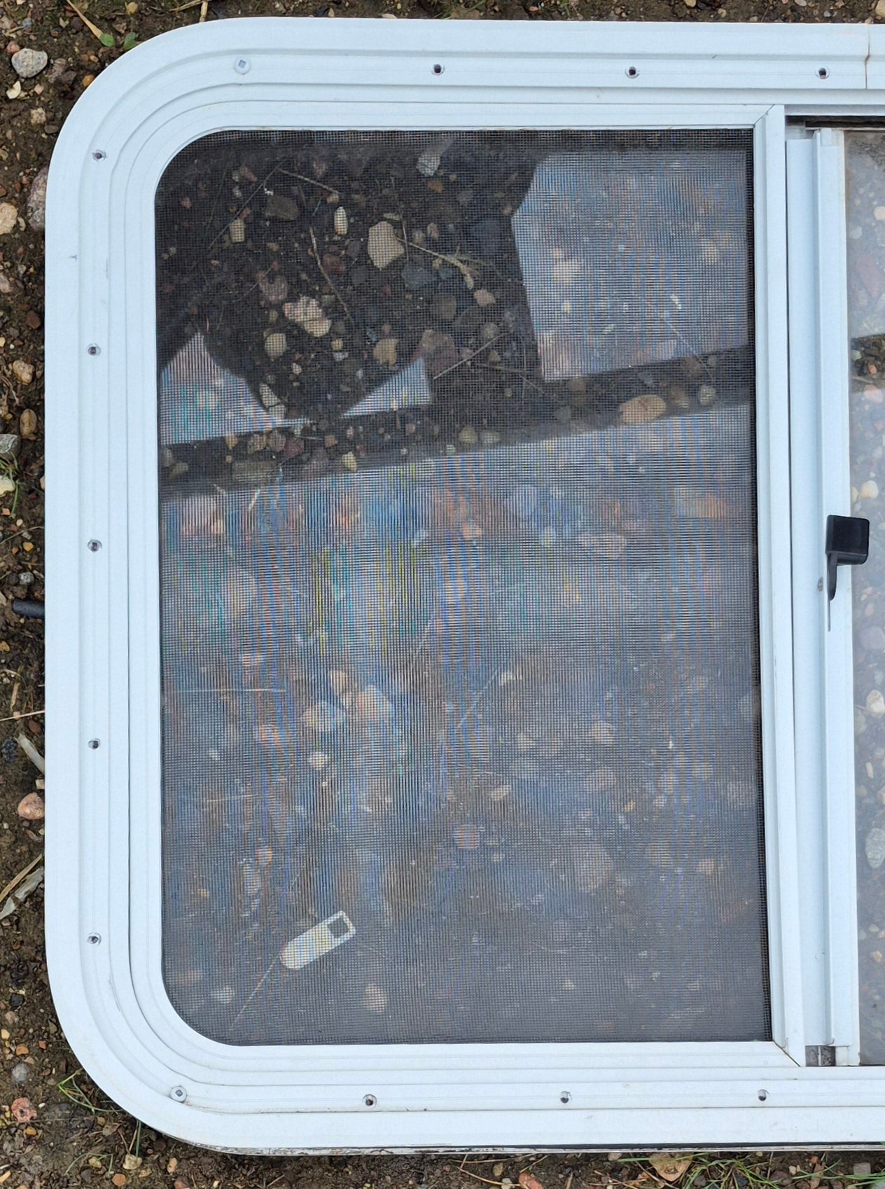 Used Slanted White Radius Opening Window : 41