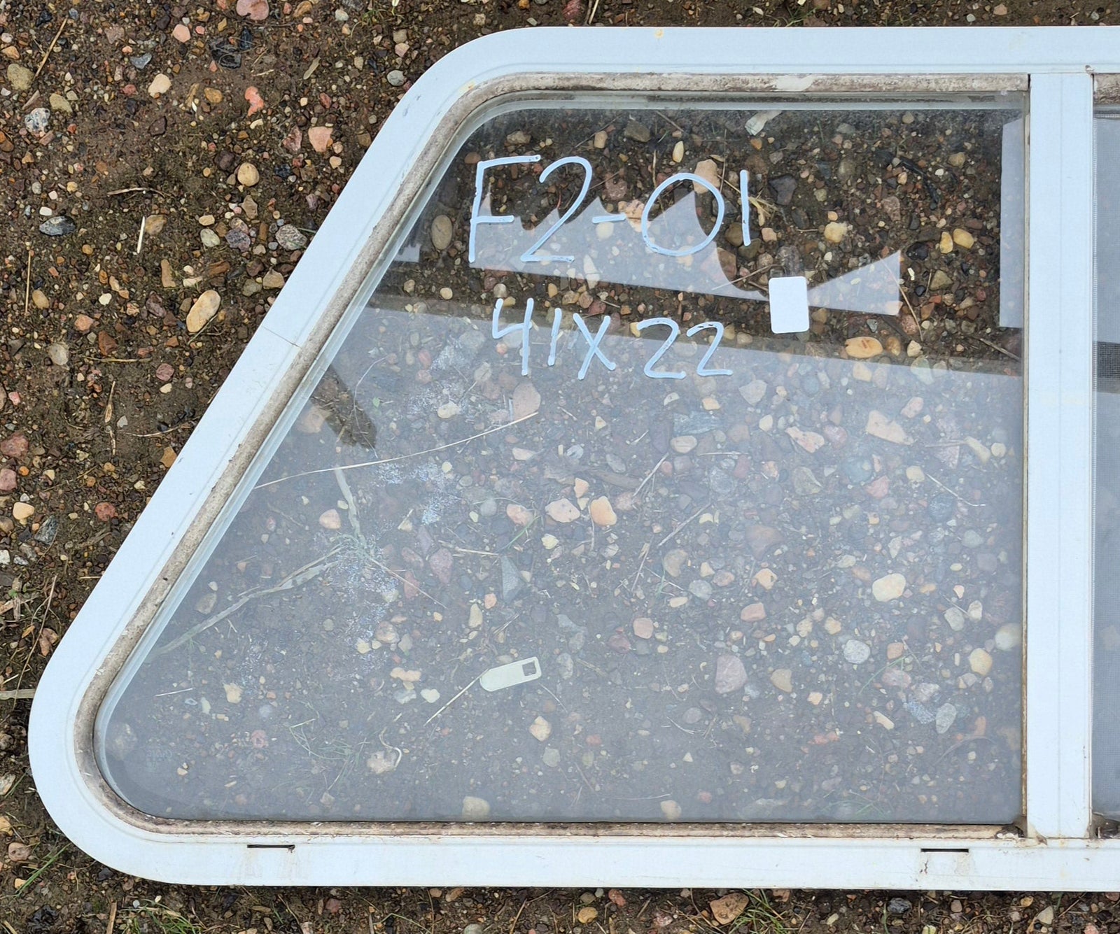 Used Slanted White Radius Opening Window : 41