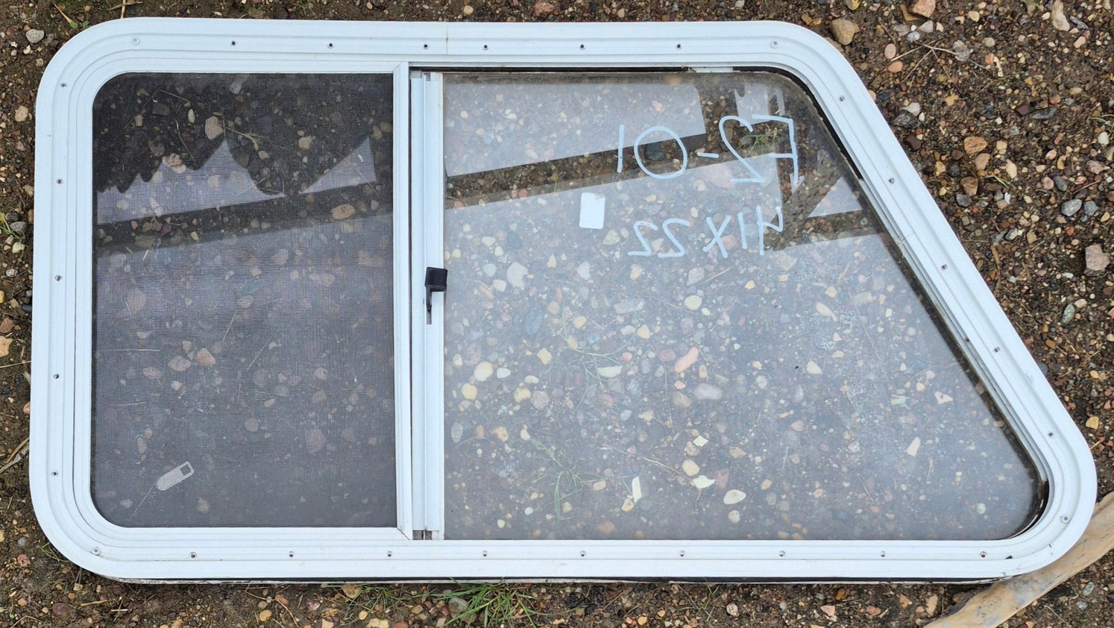 Used Slanted White Radius Opening Window : 41