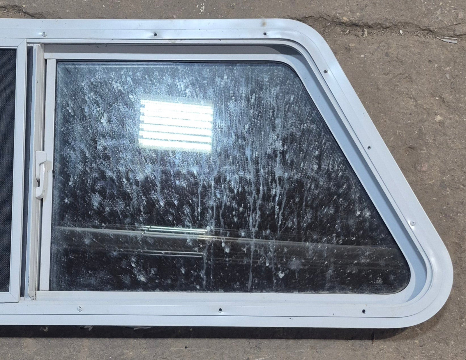 Used Slanted White Radius Opening Window : 42