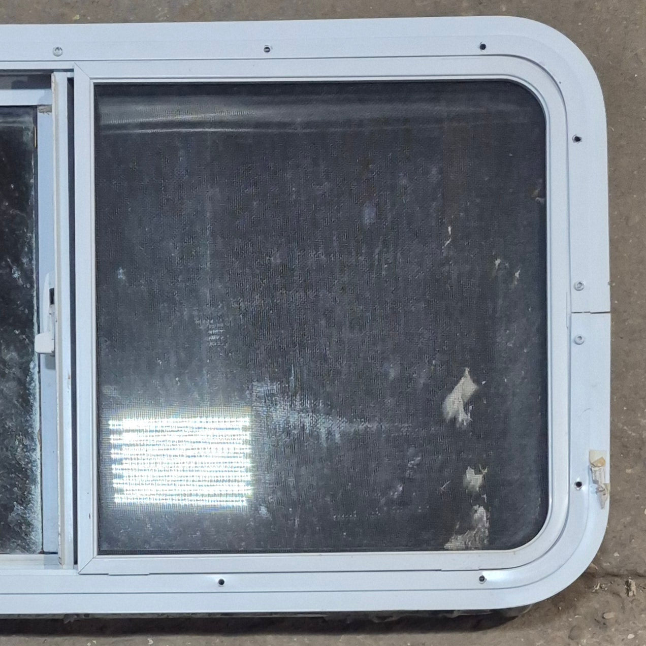 Used Slanted White Radius Opening Window : 42
