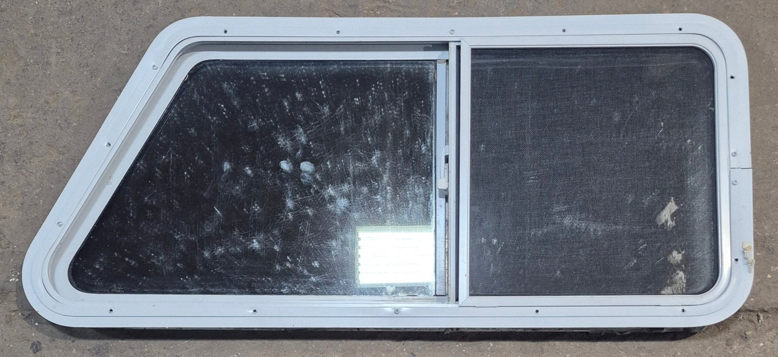 Used Slanted White Radius Opening Window : 42