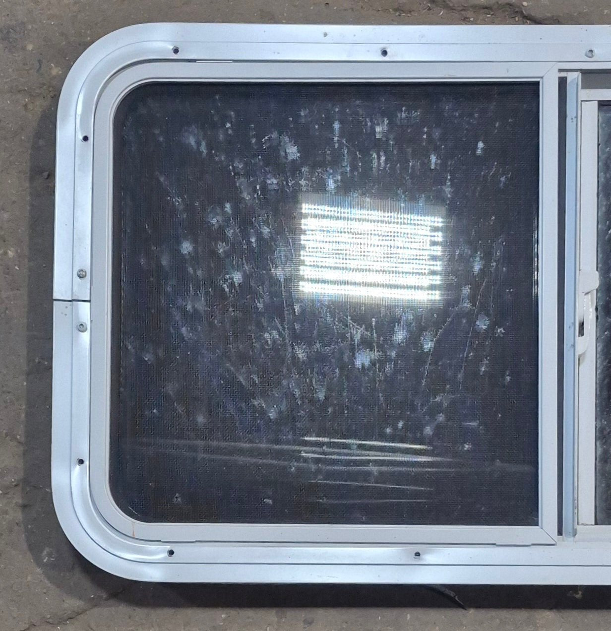 Used Slanted White Radius Opening Window : 42