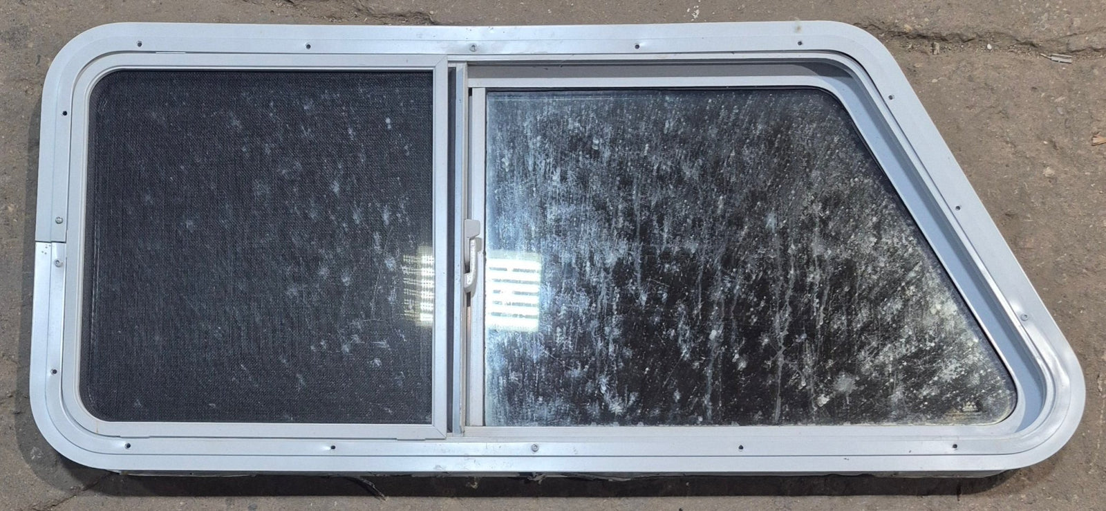 Used Slanted White Radius Opening Window : 42