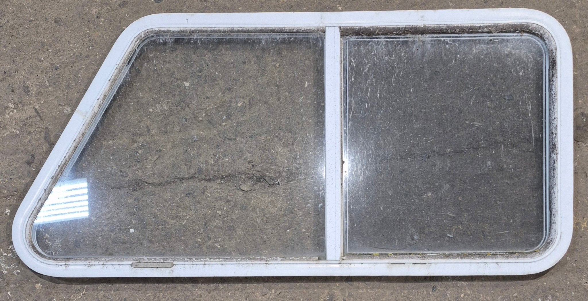 Buy Used Slanted White Radius Opening Window : 46 3/4