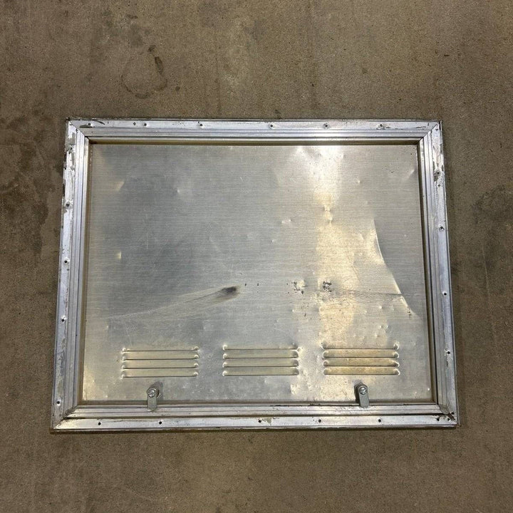 USED Square Corner Propane cargo door - 25.25 X 19.75 X 0.625 - Young Farts RV Parts